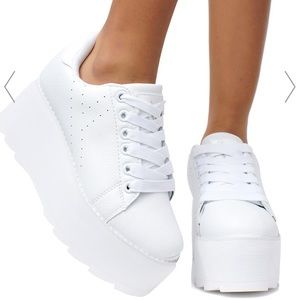 YRU Lala platform white sneaker NWOB